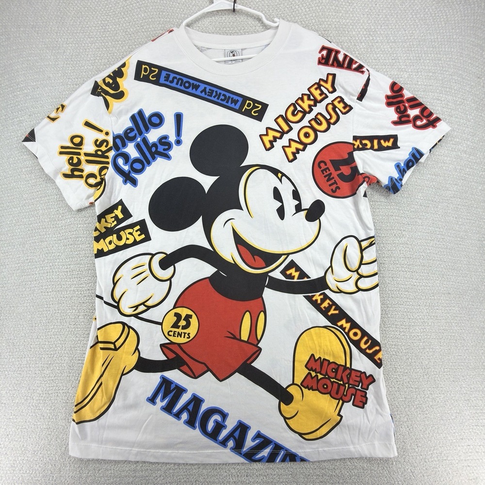 Disney Mickey & Co Mickey Mouse Magazine All Over Print T Shirt XL AOP Retro